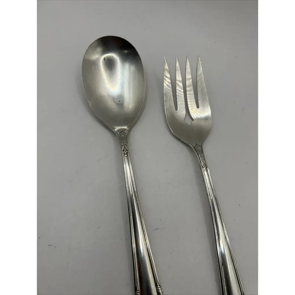 Wm A. Rogers A1 plusOneida Ltd Silverplated serving set Fork And Spoon “Malibu”